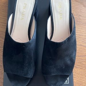 Suede Prada Mules